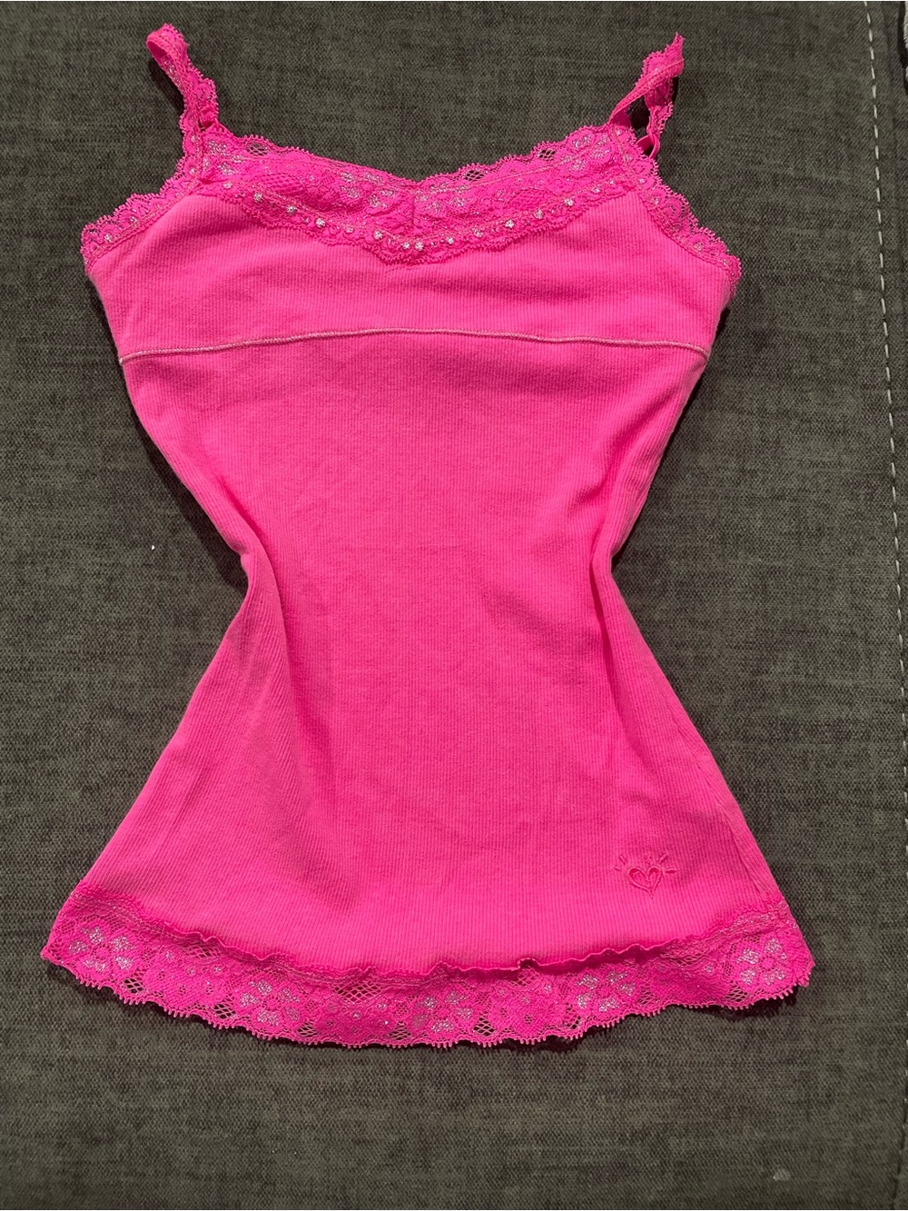 Justice Bright Pink Lace-Trim Camisole
